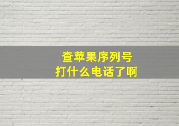 查苹果序列号打什么电话了啊