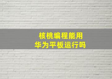 核桃编程能用华为平板运行吗