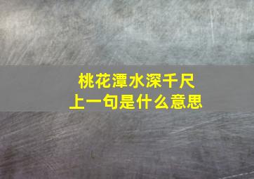 桃花潭水深千尺上一句是什么意思