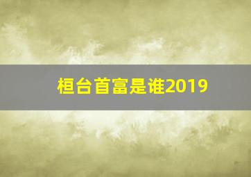 桓台首富是谁2019