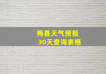 梅县天气预报30天查询表格