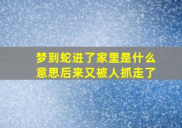 梦到蛇进了家里是什么意思后来又被人抓走了