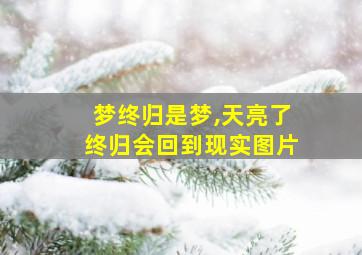 梦终归是梦,天亮了终归会回到现实图片