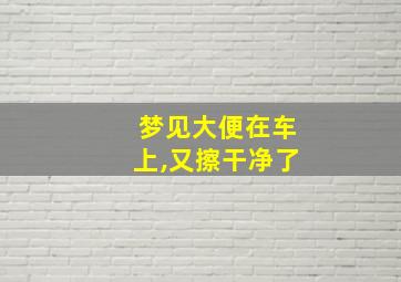 梦见大便在车上,又擦干净了