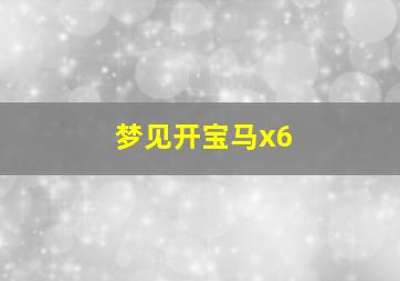 梦见开宝马x6