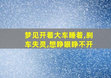 梦见开着大车睡着,刹车失灵,想睁眼睁不开