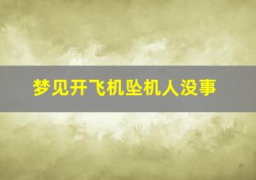 梦见开飞机坠机人没事