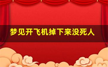 梦见开飞机掉下来没死人