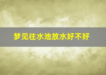 梦见往水池放水好不好