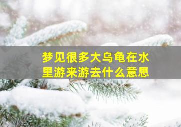 梦见很多大乌龟在水里游来游去什么意思