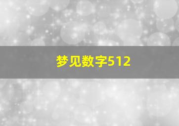 梦见数字512