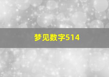 梦见数字514