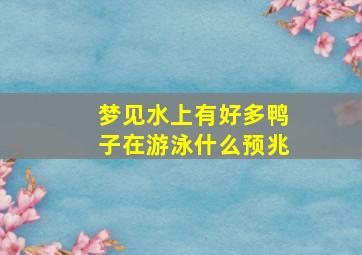 梦见水上有好多鸭子在游泳什么预兆