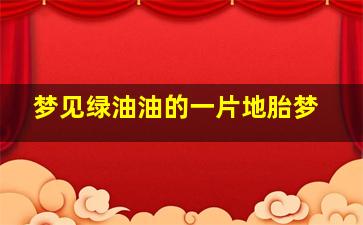 梦见绿油油的一片地胎梦