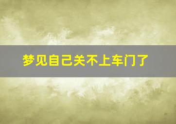 梦见自己关不上车门了