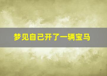 梦见自己开了一辆宝马