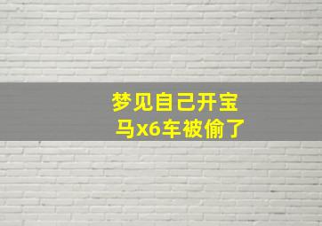 梦见自己开宝马x6车被偷了