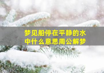 梦见船停在平静的水中什么意思周公解梦