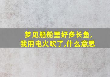 梦见船舱里好多长鱼,我用电火吹了,什么意思