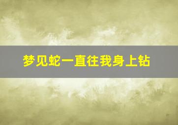 梦见蛇一直往我身上钻