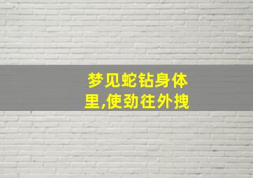 梦见蛇钻身体里,使劲往外拽