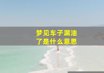 梦见车子漏油了是什么意思