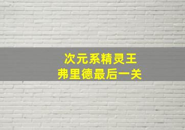 次元系精灵王弗里德最后一关