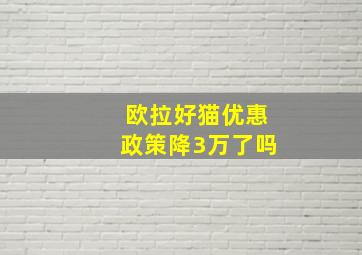 欧拉好猫优惠政策降3万了吗