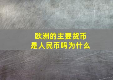 欧洲的主要货币是人民币吗为什么