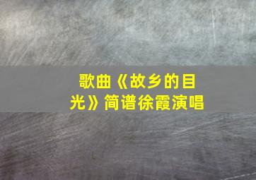 歌曲《故乡的目光》简谱徐霞演唱