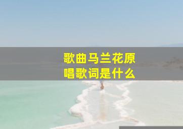 歌曲马兰花原唱歌词是什么