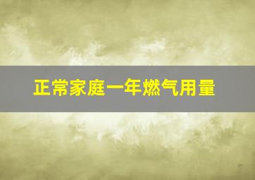 正常家庭一年燃气用量