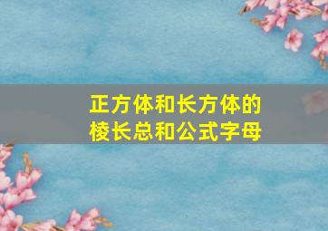 正方体和长方体的棱长总和公式字母