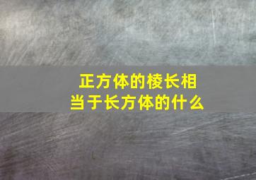 正方体的棱长相当于长方体的什么