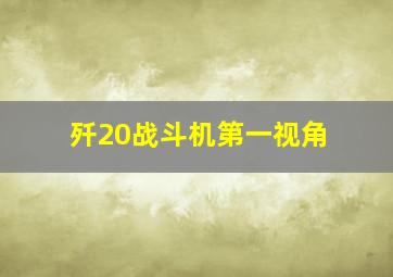 歼20战斗机第一视角