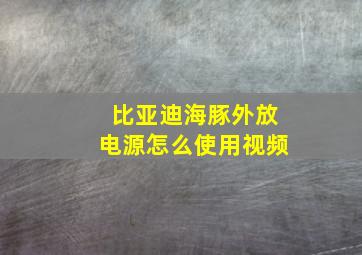 比亚迪海豚外放电源怎么使用视频