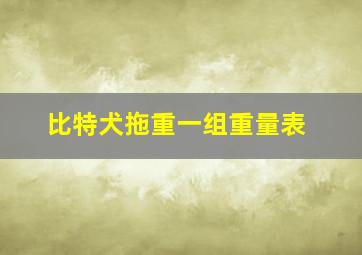 比特犬拖重一组重量表