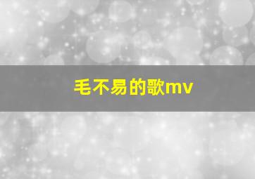 毛不易的歌mv