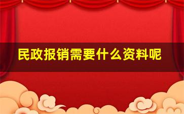 民政报销需要什么资料呢