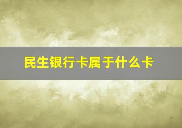 民生银行卡属于什么卡