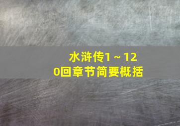 水浒传1～120回章节简要概括