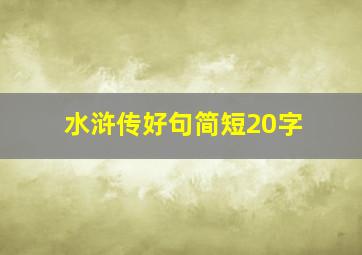 水浒传好句简短20字