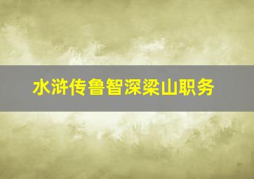 水浒传鲁智深梁山职务