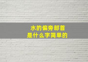 水的偏旁部首是什么字简单的