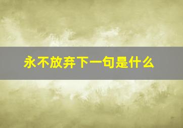 永不放弃下一句是什么