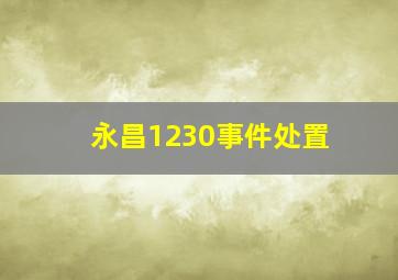 永昌1230事件处置