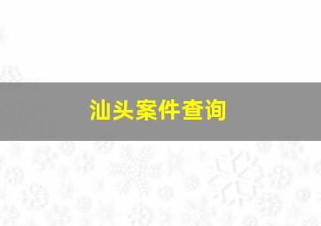 汕头案件查询