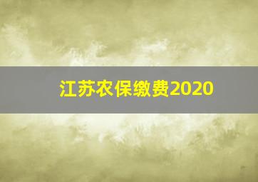 江苏农保缴费2020