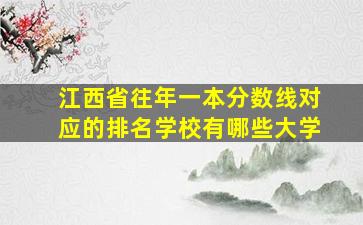 江西省往年一本分数线对应的排名学校有哪些大学