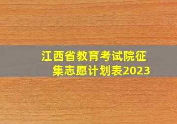 江西省教育考试院征集志愿计划表2023